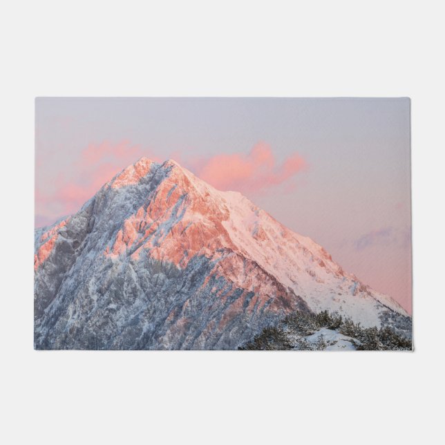 Last sun light on mountain Storžič, Slovenia Doormat (Front)