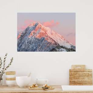 Last sun light on mountain Storžič, Slovenia Poster