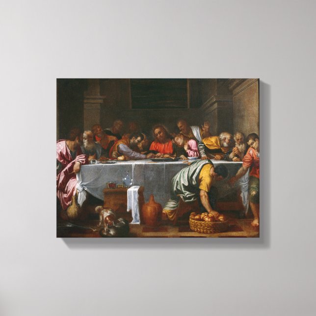 Last Supper - Agostino Carracci - c1595 Canvas Print (Front)