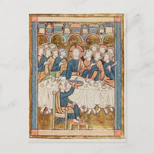 Last Supper, from 'Psautier a l'Usage de Paris Postcard