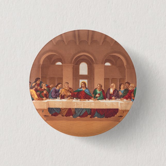 Last Supper of Jesus Christ 3 Cm Round Badge (Front)