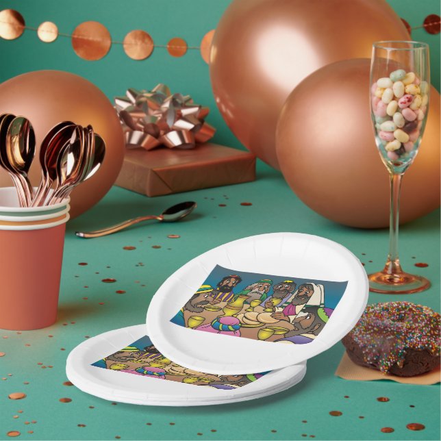 Last Supper Religious Paper Plates (Multi)