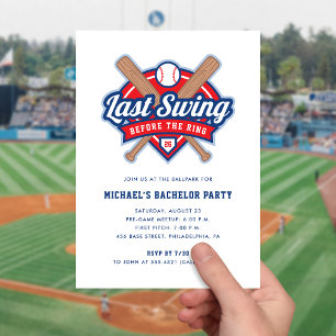 Last Swing Baseball Bachelor Party Invitation