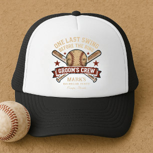 Last Swing Baseball Bachelor Party Trucker Hat
