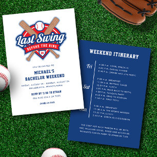 Last Swing Baseball Bachelor Weekend Invitation