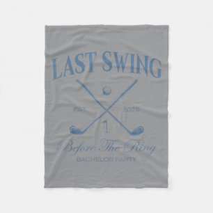 Last Swing Before The Ring Bachelor Golfing Bridal Fleece Blanket