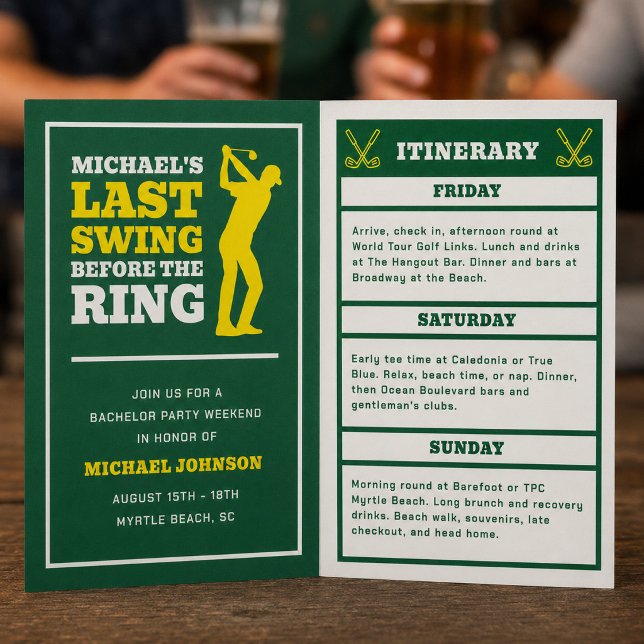 Last Swing Before the Ring Bachelor Party Invite (Creator Uploaded)