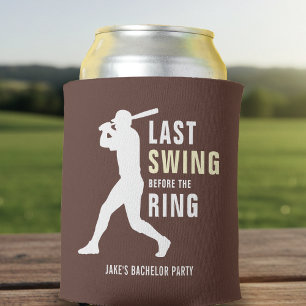 Last Swing Before the Ring Baseball Bachelor Party Can Cooler