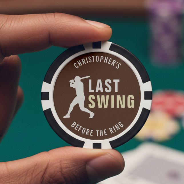 Last Swing Before the Ring Baseball Bachelor Party Poker Chips (Creator Uploaded)