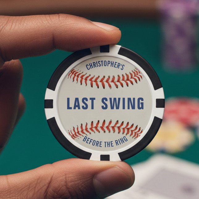 Last Swing Before the Ring Baseball Bachelor Party Poker Chips (Creator Uploaded)