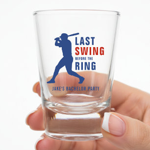 Last Swing Before the Ring Baseball Bachelor Party Shot Glass