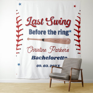 Last Swing before the ring Baseball  Bachelorette Tapestry