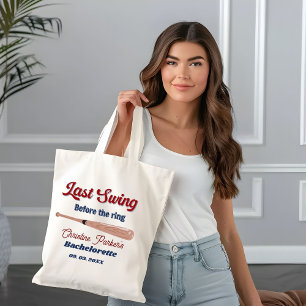 Last Swing before the ring Baseball Bachelorette Tote Bag