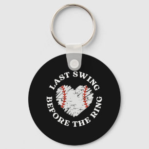 Last Swing Before The Ring Baseball Bride Bachelor Key Ring