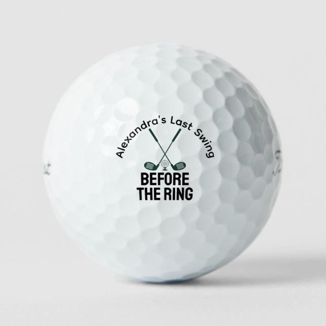 Last Swing Before The Ring Bridal Shower Golf Balls (Front)