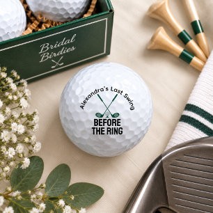 Last Swing Before The Ring Bridal Shower Golf Balls