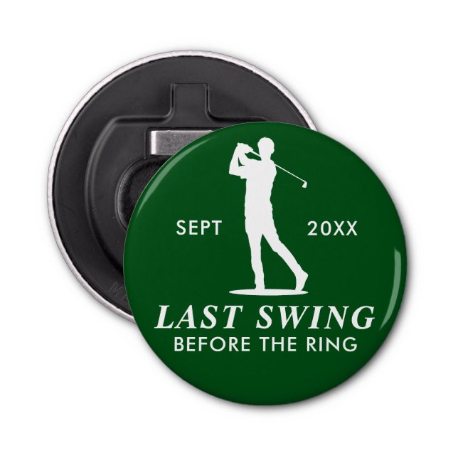 Last Swing Before the Ring Golf Bachelor Bottle Opener (Front)