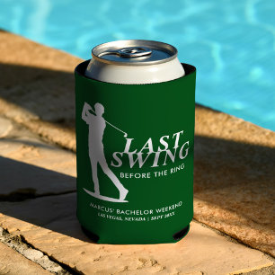 Last Swing Before the Ring Golf Bachelor Can Cooler