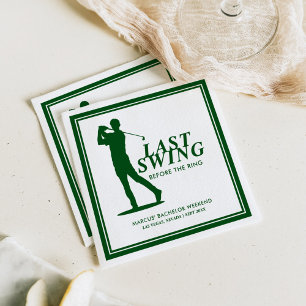 Last Swing Before the Ring Golf Bachelor Napkin
