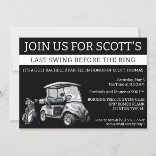 Last Swing Before the Ring! Golf Bachelor Party Invitation