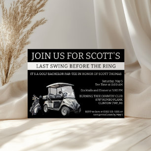 Last Swing Before the Ring! Golf Bachelor Party Invitation