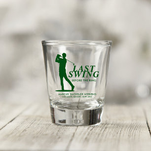 Last Swing Before the Ring Golf Bachelor Shot Glass