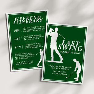 Last Swing Before the Ring Golf Bachelor Weekend Invitation
