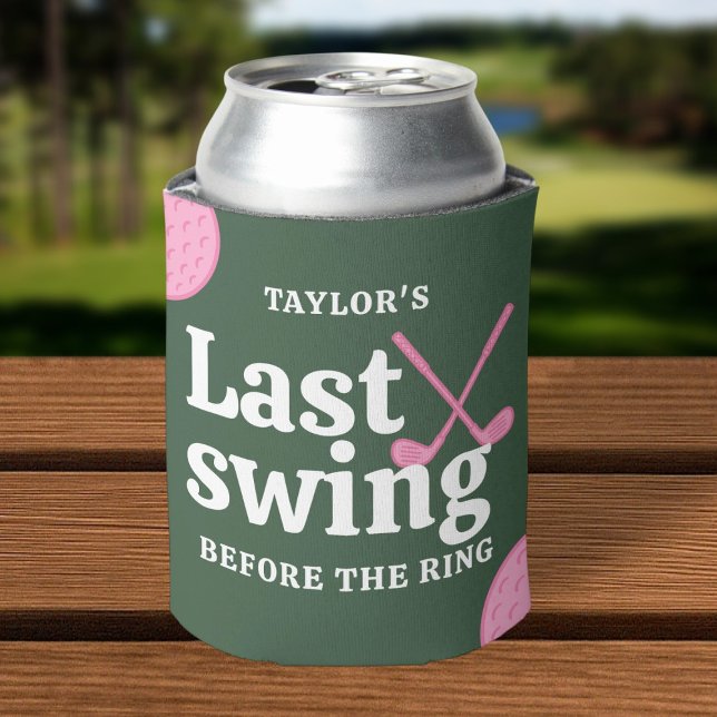 Last Swing Before The Ring Golf Bachelorette Can Cooler (Last Swing Before The Ring Golf Bachelorette Can Cooler by Ricaso for Bride to be and her crew)
