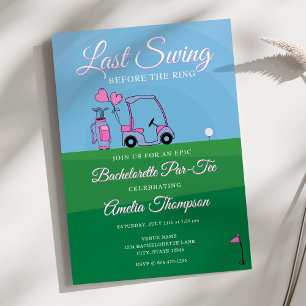 Last Swing Before the Ring! Golf Bachelorette Invitation