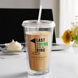 Last Swing Before the Ring Golf Bachelorette Party Acrylic Tumbler
