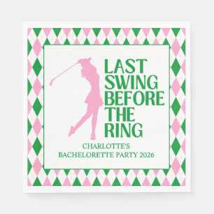 Last Swing Before The Ring Golf Bachelorette Party Napkin