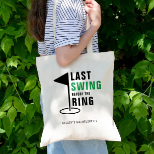 Last Swing Before the Ring Golf Bachelorette Party Tote Bag
