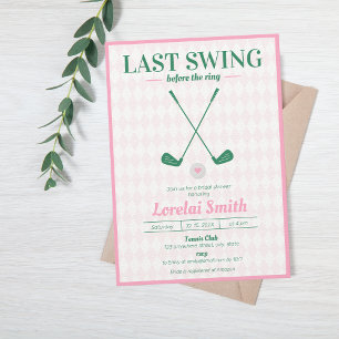 Last swing before the Ring Golf Bridal Shower Invitation