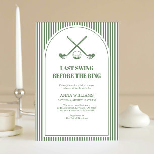 Last Swing Before the Ring Golf Bridal Shower Invitation