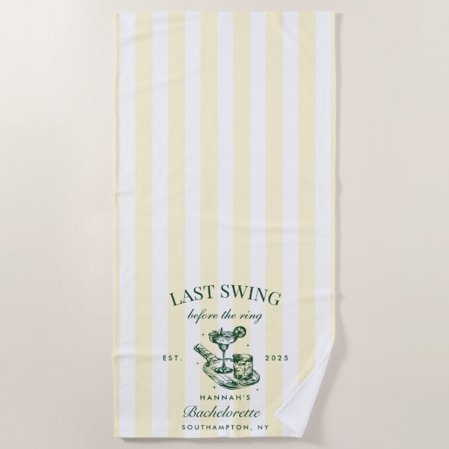 Last Swing Before The Ring Pickleball Bach Weekend Beach Towel (Front)