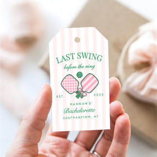 Last Swing Before The Ring Pickleball Bach Weekend Gift Tags
