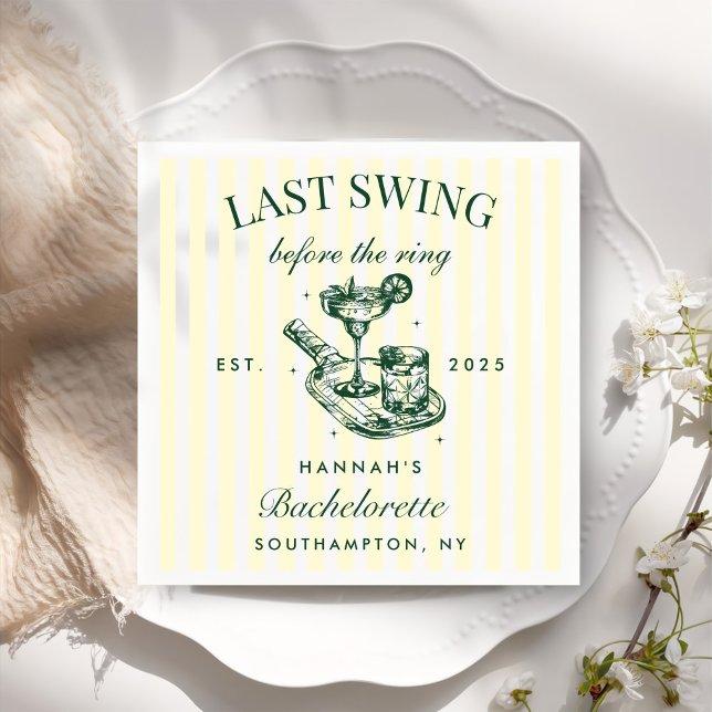 Last Swing Before The Ring Pickleball Bach Weekend Napkin (Creator Uploaded)