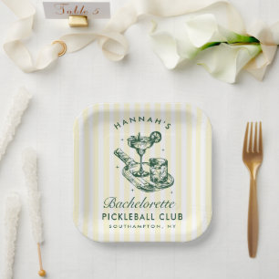 Last Swing Before The Ring Pickleball Bach Weekend Paper Plate