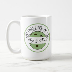 Last Swing Before the Ring Pickleball Wedding Sage Coffee Mug