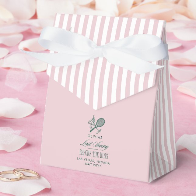 Last Swing Before the Ring pink green bachelorette Favour Box (Wedding)