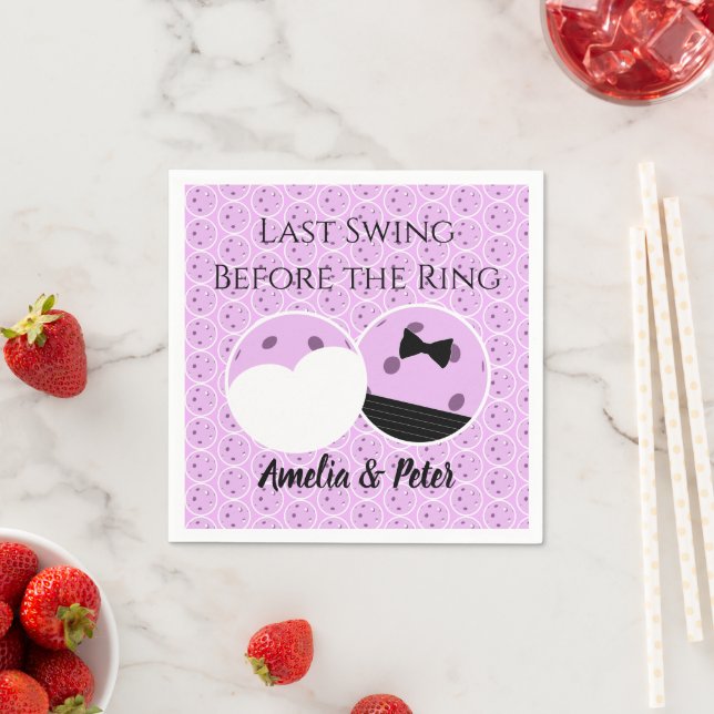 Last Swing Before the Ring Pre-Wedding Pickleball Napkin (Insitu)