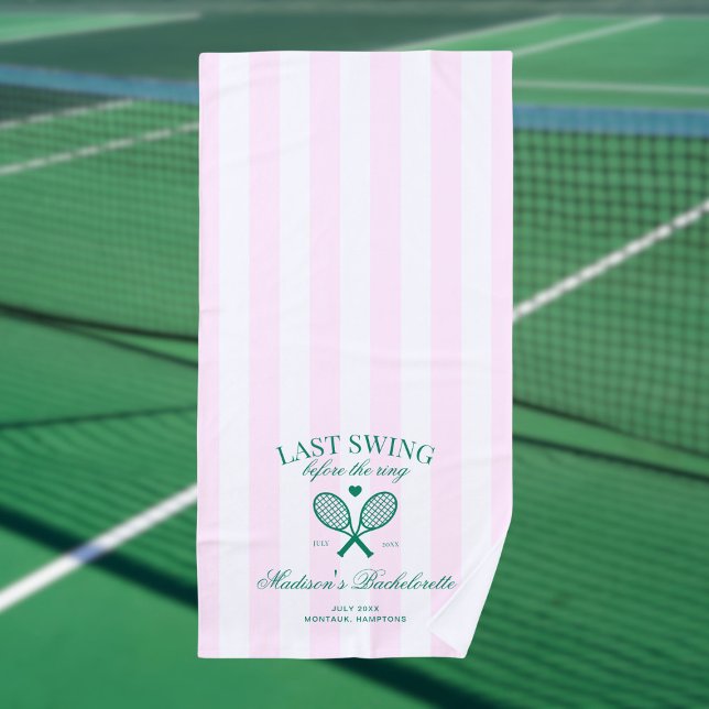 Last Swing Before The Ring Retro Tennis Bach Beach Towel (Creator Uploaded)