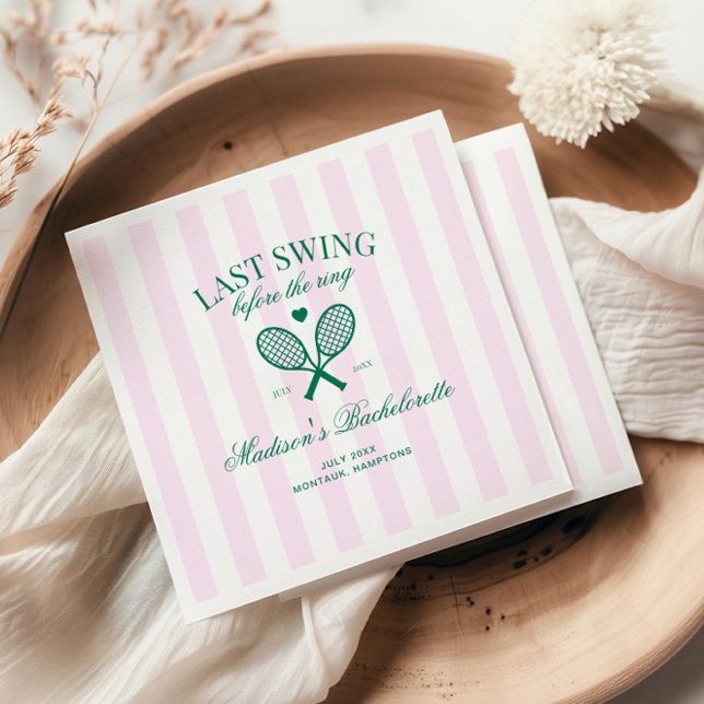 Last Swing Before The Ring Retro Tennis Bach Napkin (Creator Uploaded)