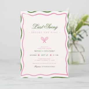 Last Swing Before the Ring Tennis Bridal Shower Invitation