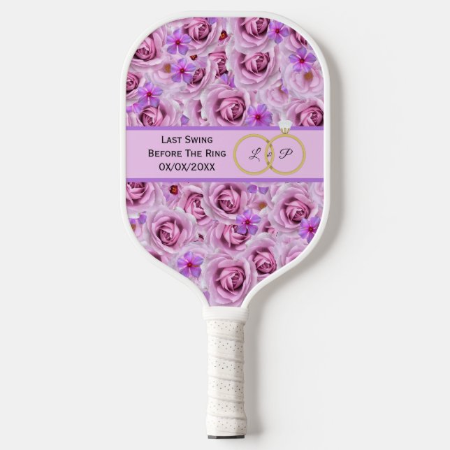 Last Swing Before the Ring Wedding Lavender Purple Pickleball Paddle (Front)