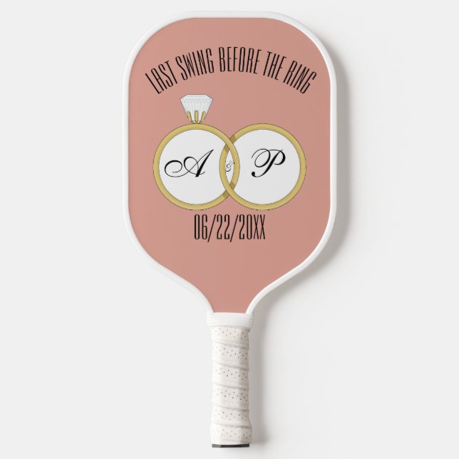 Last Swing Before the Ring Wedding Party Groom Tux Pickleball Paddle (Front)