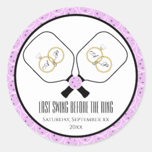 Last Swing Before the Ring Wedding Pickleball  Classic Round Sticker