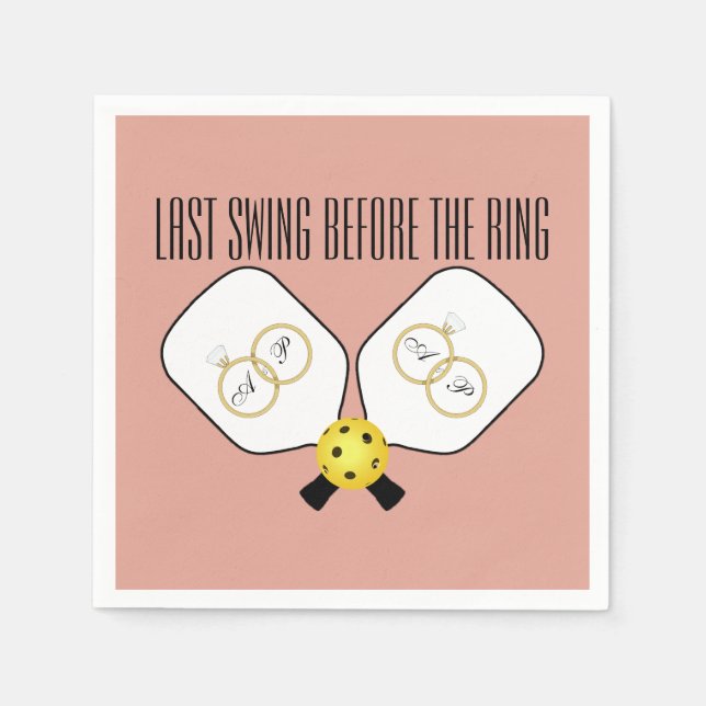 Last Swing Before the Ring Wedding Pickleball Napkin (Front)