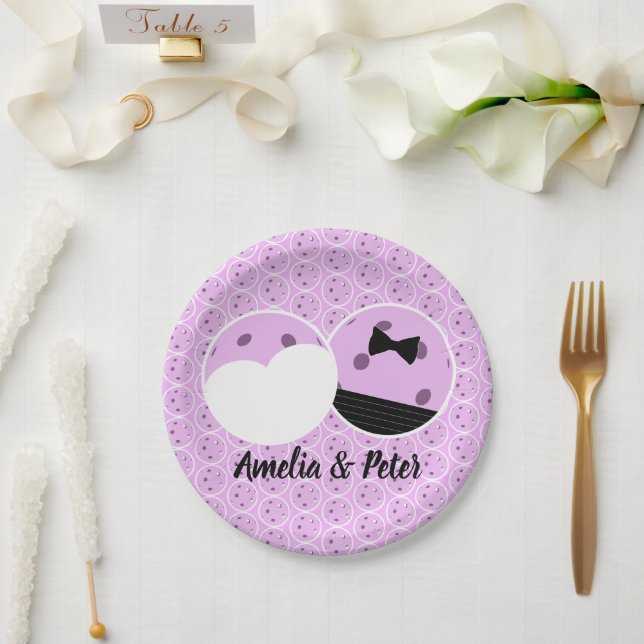 Last Swing Before the Ring Wedding Pickleball  Paper Plate (Wedding)