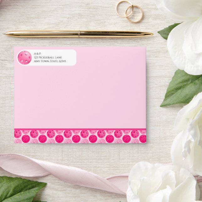 Last Swing Before the Ring Wedding Pickleball Pink Envelope (Wedding)